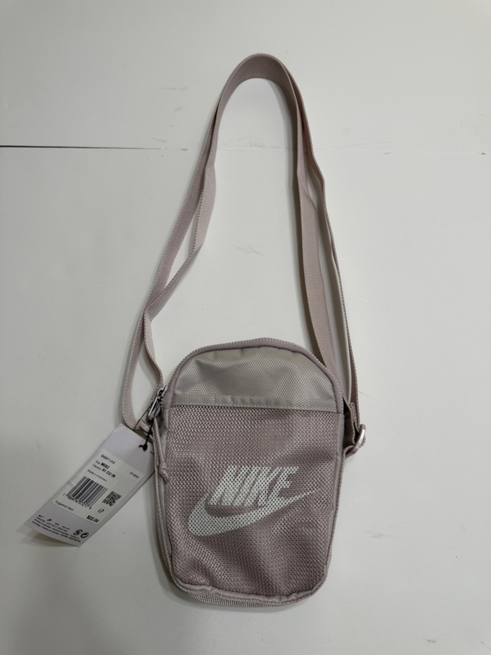 Nike Violet Mesh Crossbody Bag with White Logo